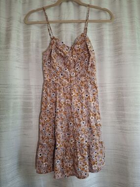 Aeropostale Pink Floral Spaghetti-Strap Mini Dress